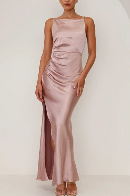 Backless Side Slit Maxi Cami Dress