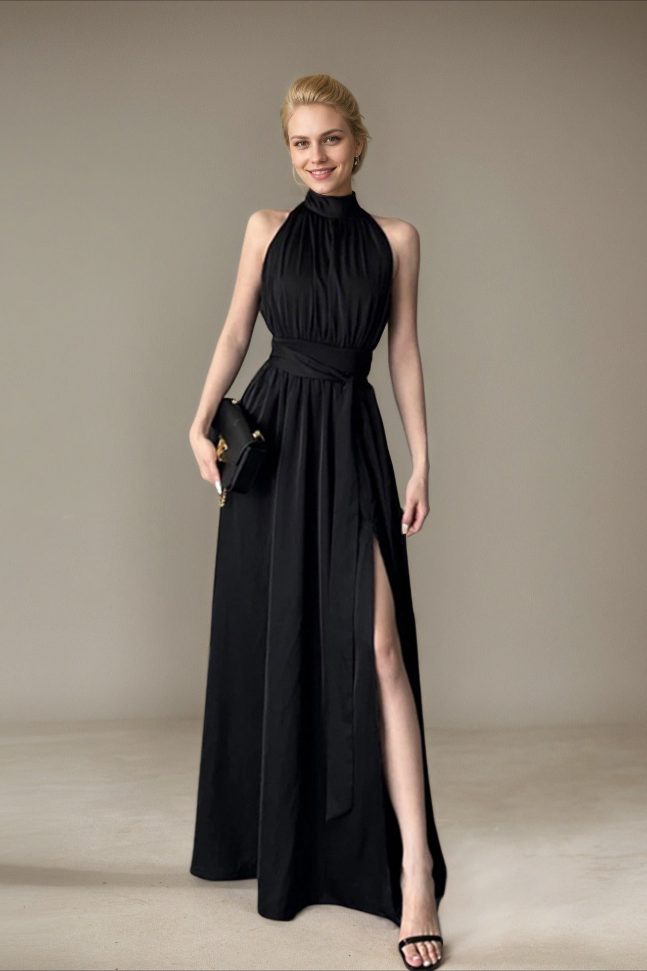 Elegant Sleeveless Evening Maxi Dress