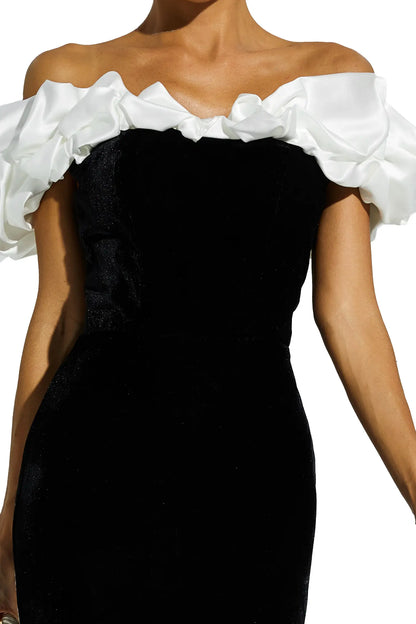 Croft Black One Shoulder Mermaid Maxi Dress