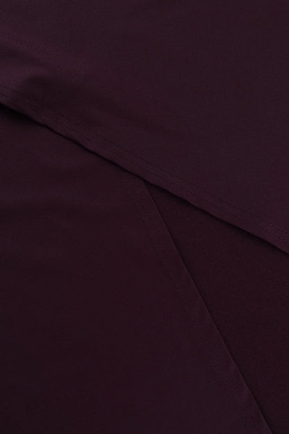 High Neck Ruched Split Bodycon Long Sleeve Party Dress