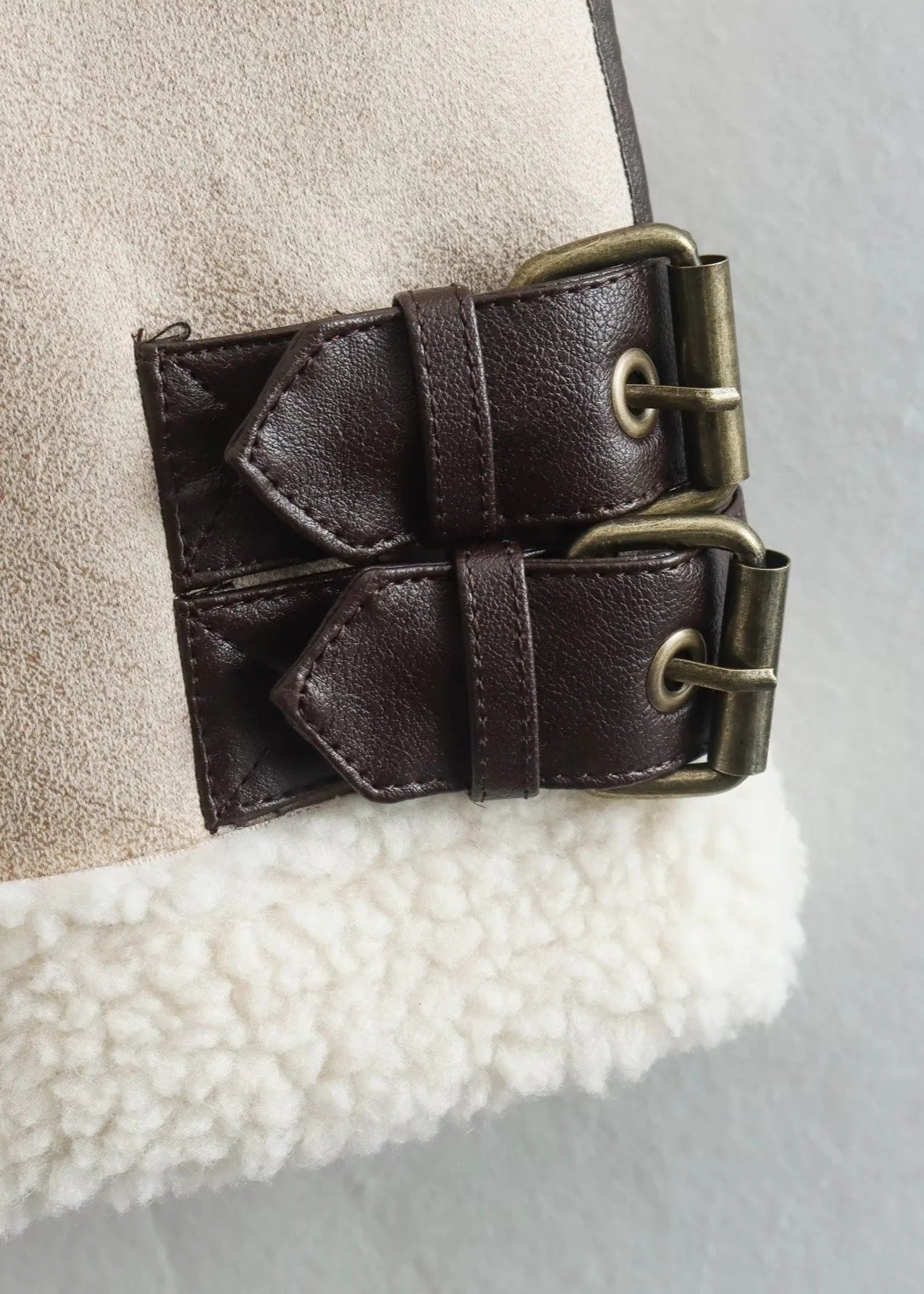 Shearling-Trimmed Sleeveless Cotton Vest