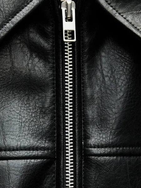 Autumn Faux Leather Bomber Jacket