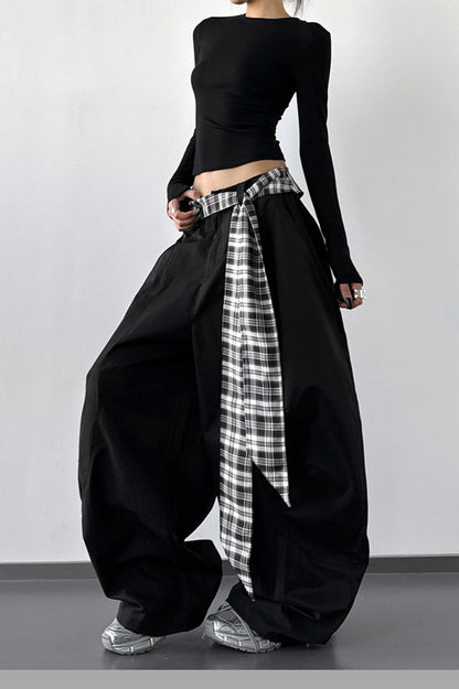 Vintage Layered Wide-Leg Palazzo Pants