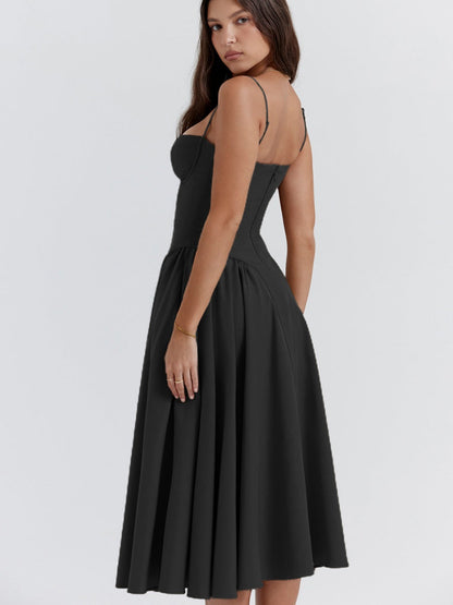 Camisoles Big Swing Solid Color Midi Dresses