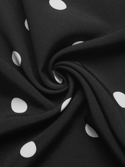 Retro Polka Dots High-waisted Wide-leg Pants Vacation Jumpsuits