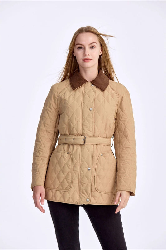 Tailored Lapel Commuter Puffer Jacket