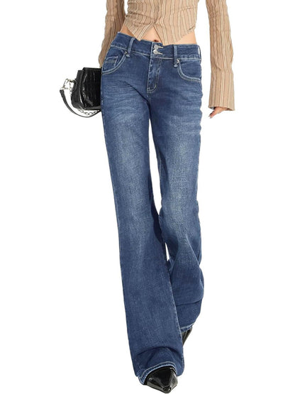 Double Breasted Low Rise Bootcut Jeans