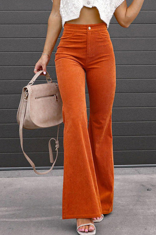 Corduroy Pocketed Flare Pants