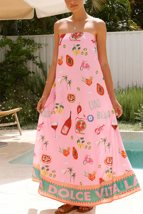 Strapless Tube Dolce Vita Holiday Print Maxi Dress