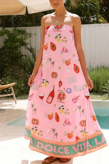 Strapless Tube Dolce Vita Holiday Print Maxi Dress