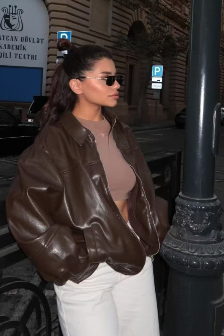 Solid Color Aviation Style Jacket