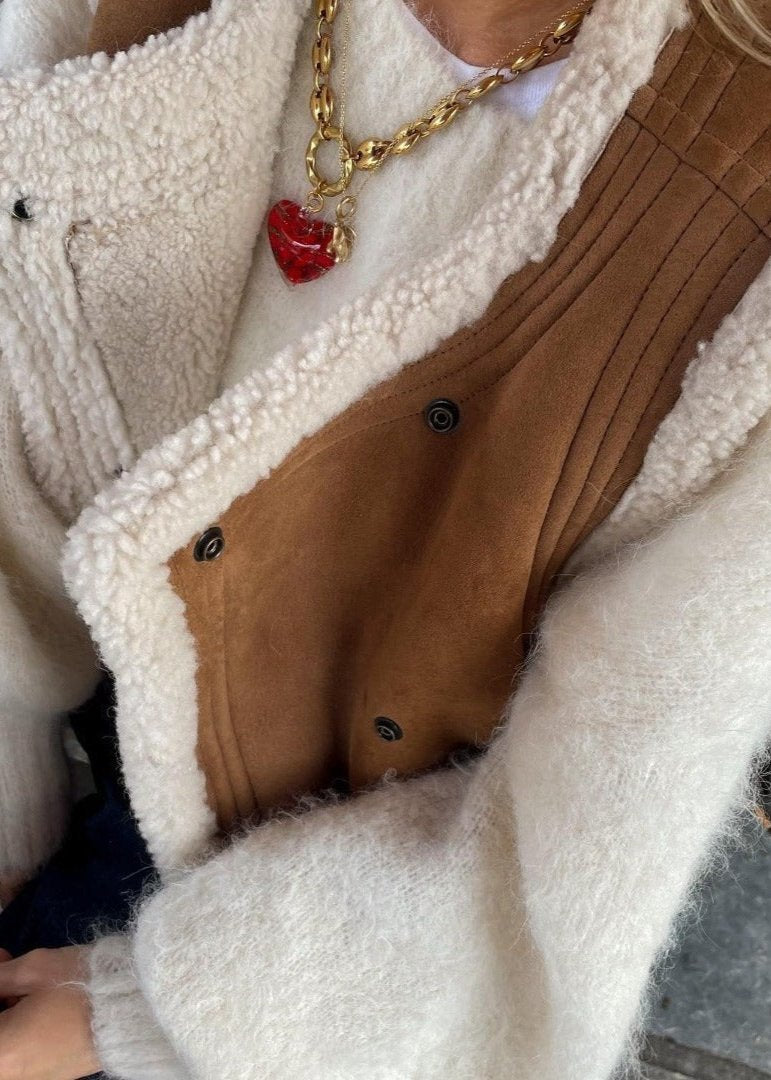 Cozy Lamb Wool Trim Vest
