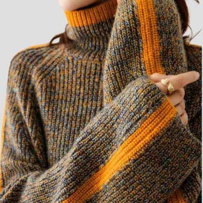 | Women's Ribbed Turtleneck Knit Sweater