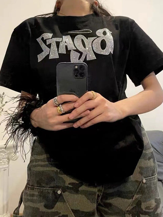 Vintage Diamond Oversized Short Sleeve Tee