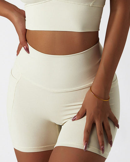 Quick-Dry Biker Shorts with Pockets