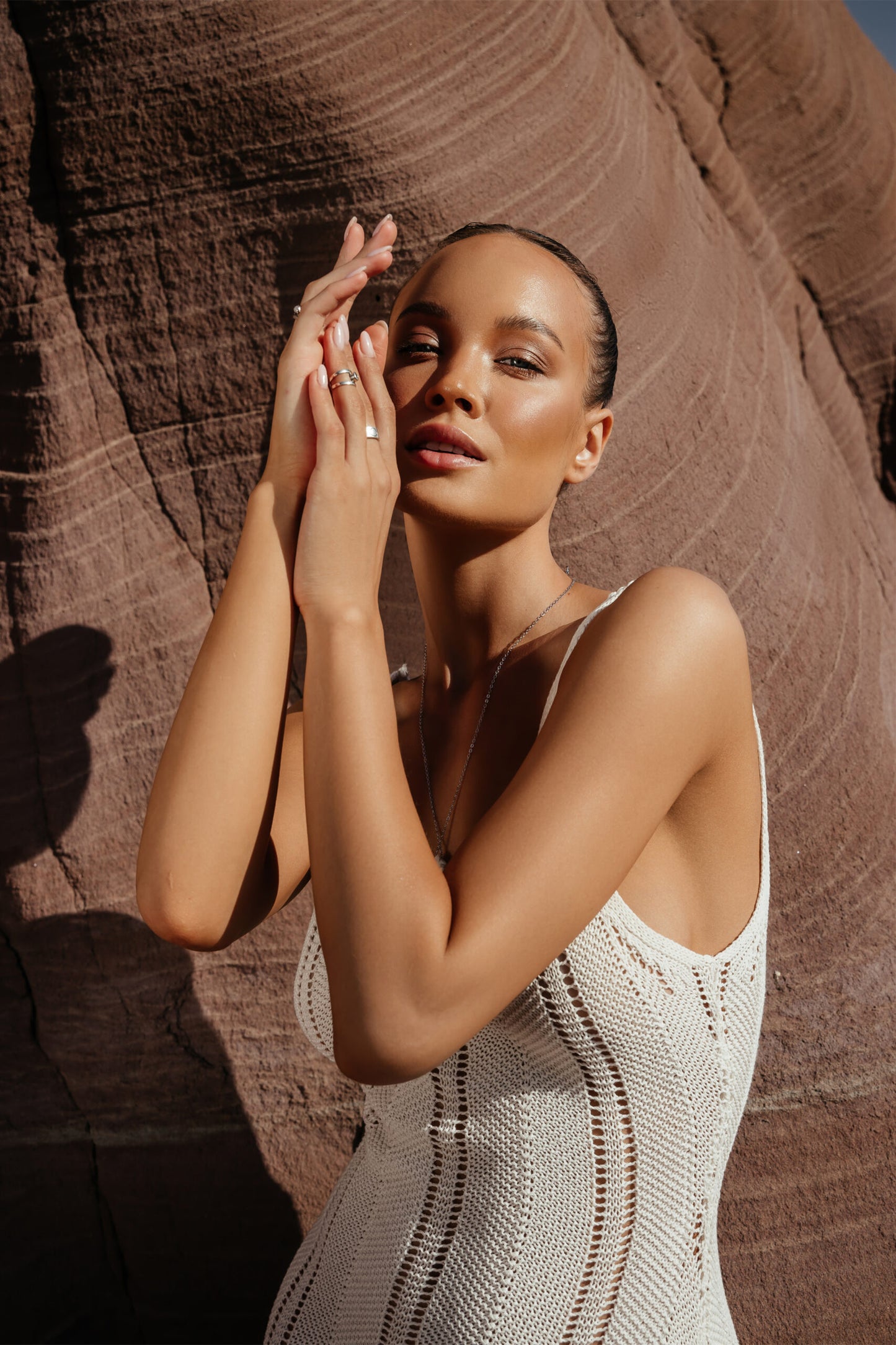 Rosalind Hollow Knit Backless Maxi Dress