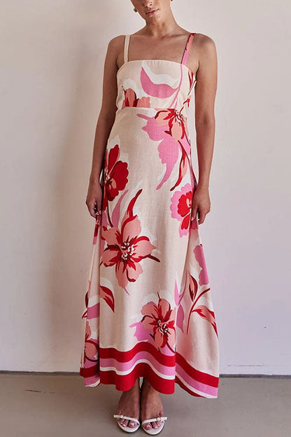 Empire Waist Floral Print Maxi Cami Dress