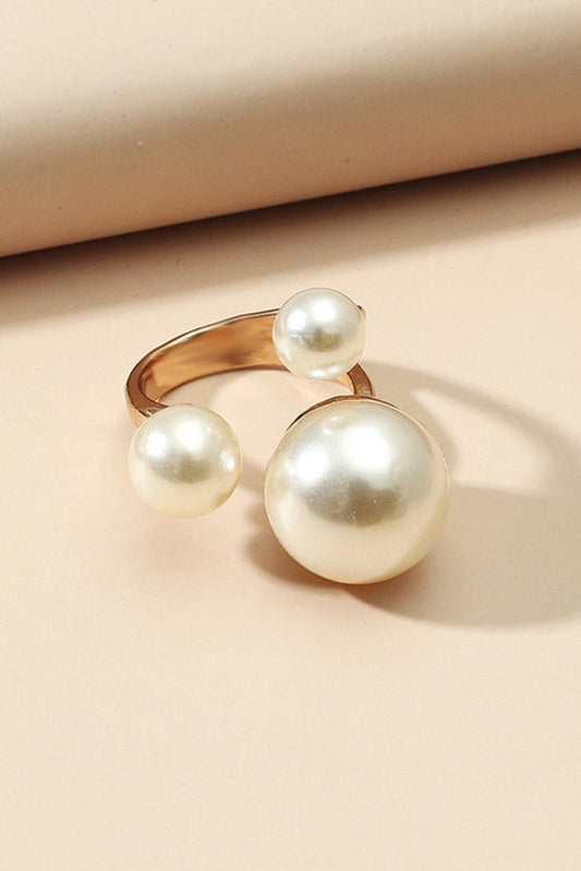 Fashion Imitation Pearl Metal Ring