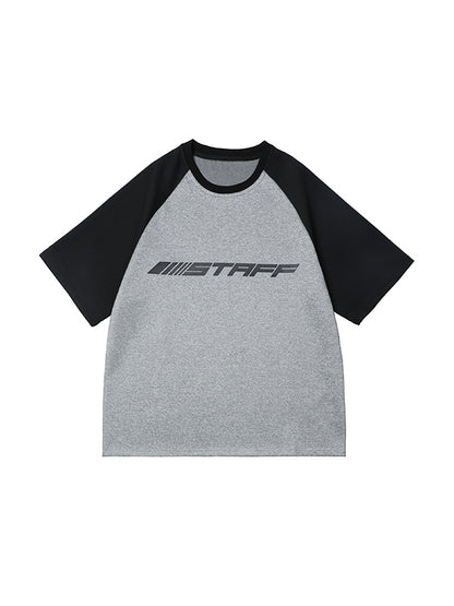 Letter Print Raglan Oversized Short Sleeve Tee