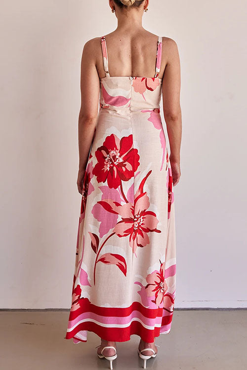 Empire Waist Floral Print Maxi Cami Dress