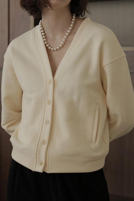 Vintage Cotton V Neck Cardigan