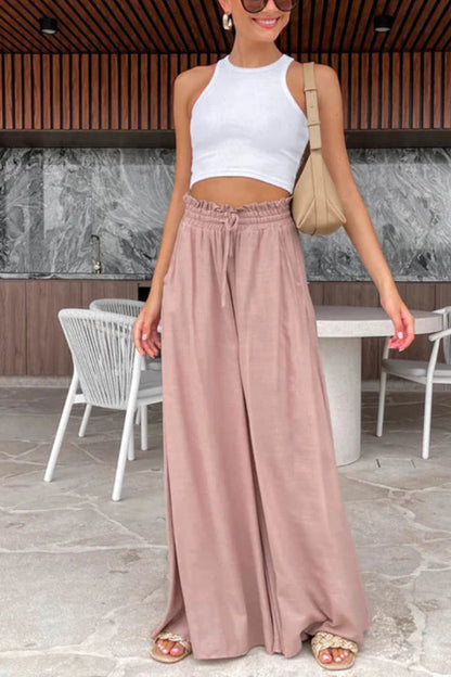ON MY HEART WIDE LEG LINEN PANTS - 4 COLORS