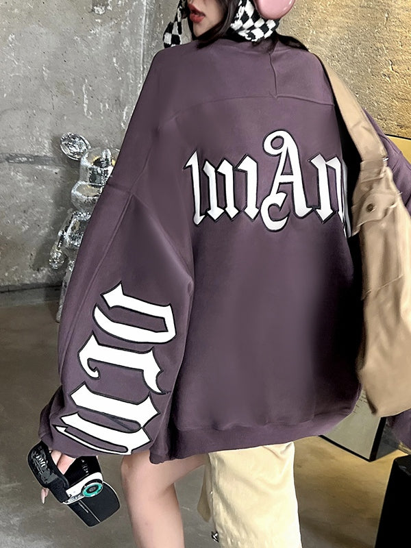 Street Letter Print Oversized Sweatshirt
