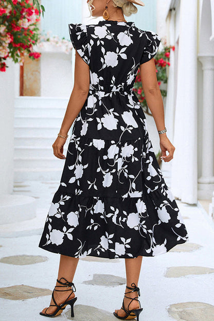 Like A Dream Ruffle Floral Midi Dress