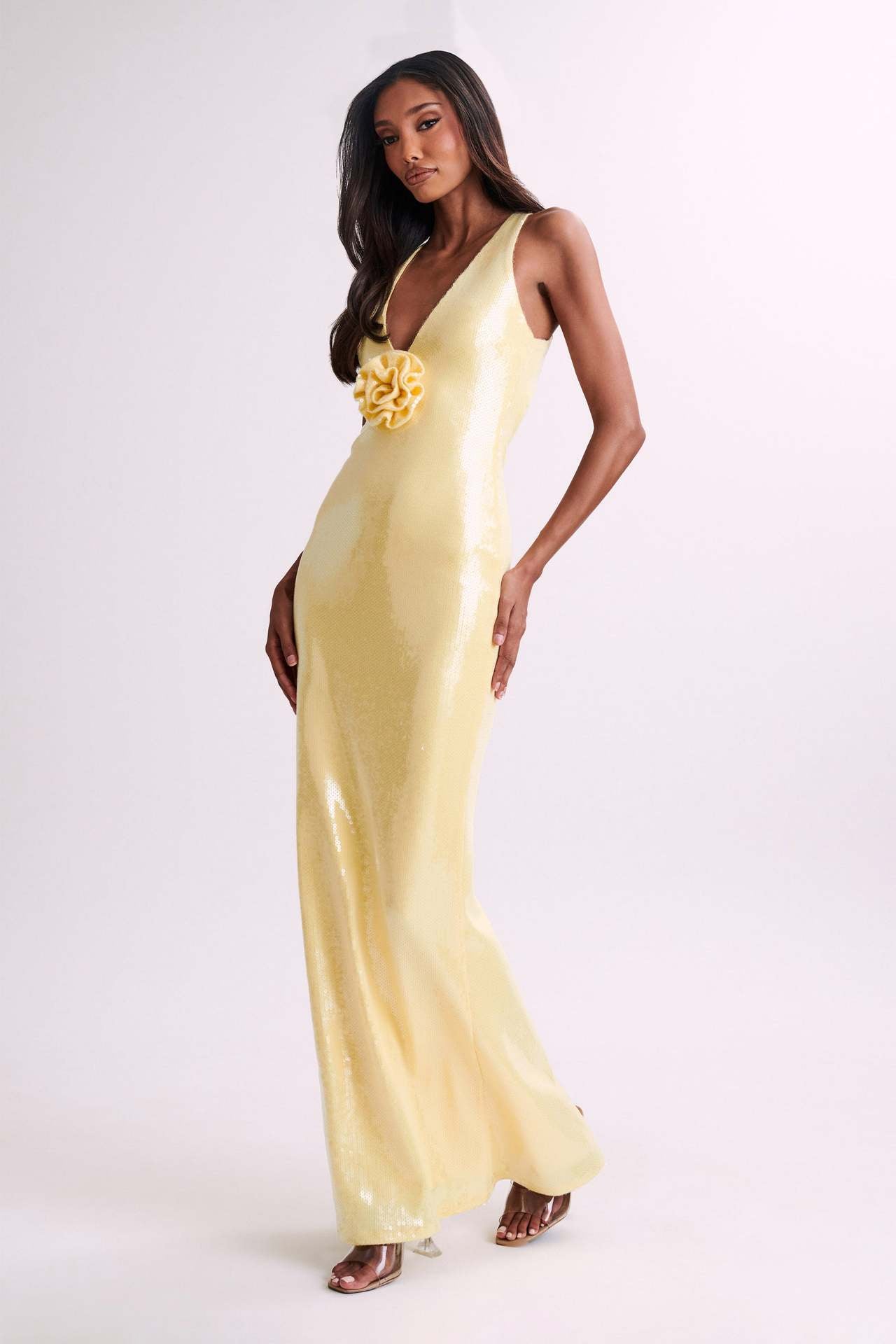 Sexy Cut-Out Halter High Slit Maxi Dress