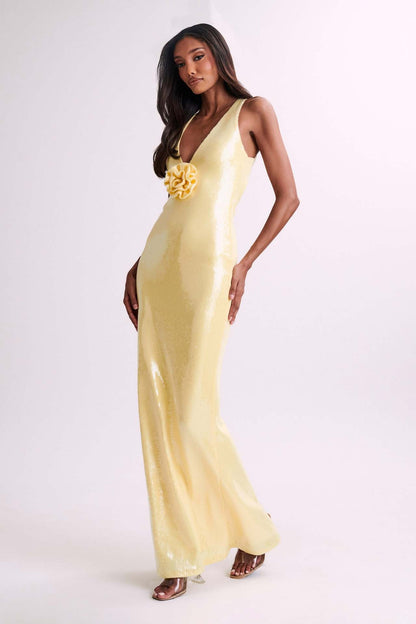 Sexy Cut-Out Halter High Slit Maxi Dress