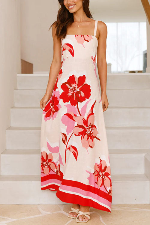 Empire Waist Floral Print Maxi Cami Dress