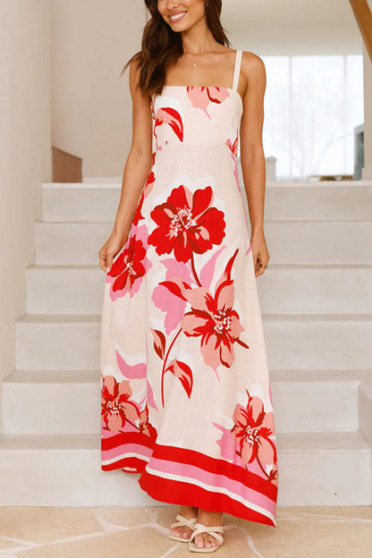 Empire Waist Floral Print Maxi Cami Dress
