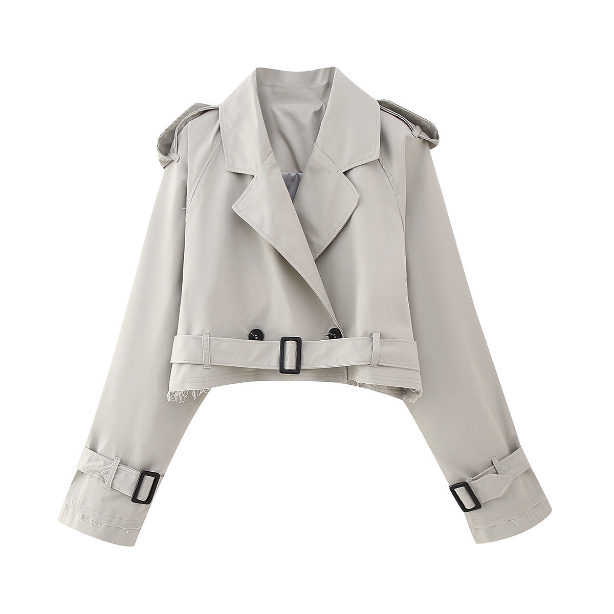 | Women's Short Double-Breasted Trench Coat