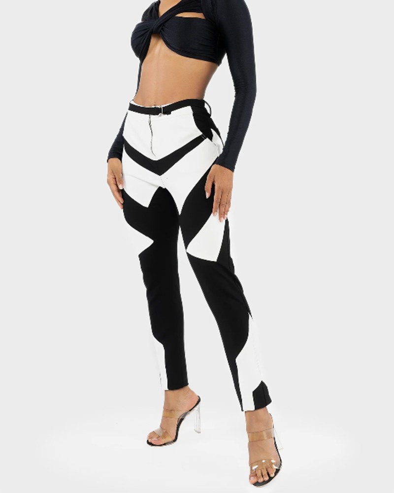 Panelled Stretch High-Rise Trousers (Pre-Sale)