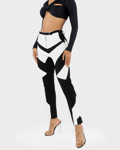 Panelled Stretch High-Rise Trousers (Pre-Sale)