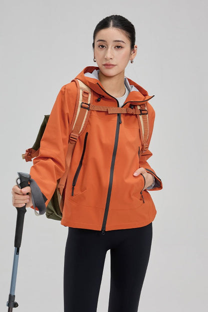Dopamine Color Block Taped Seam Windproof Waterproof Hiking Jacket