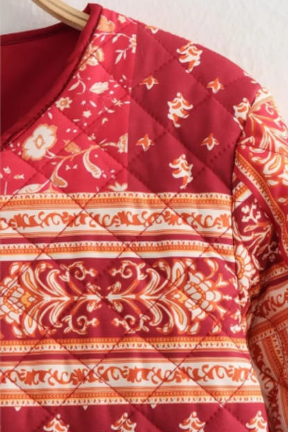 Colorblock Printed Cotton Jacket