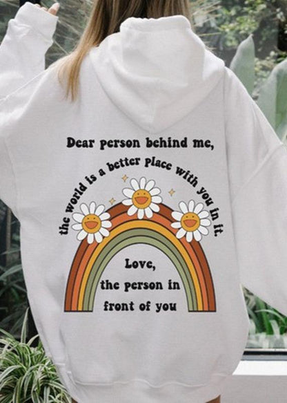 Rainbow Sunflower Hoodie - Positive Message Graphic