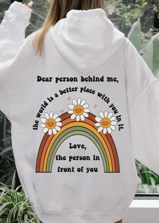 Rainbow Sunflower Hoodie - Positive Message Graphic