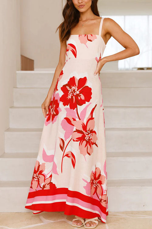 Empire Waist Floral Print Maxi Cami Dress
