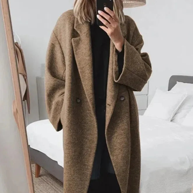 Violet | Women’s Elegant Oversized Button-Down Coat