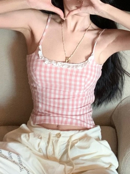 Plaid Print Cami Top