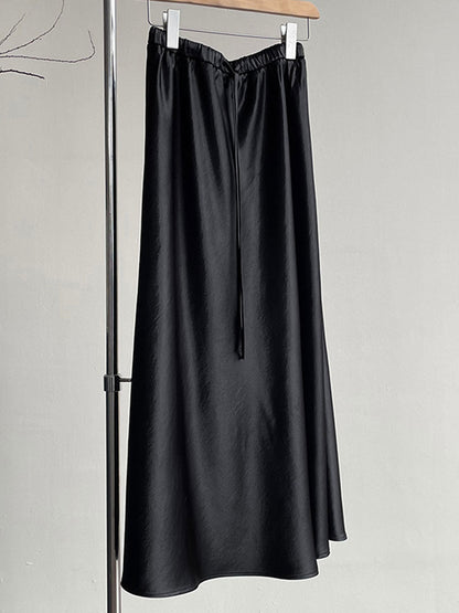 Mary Elegant Solid Color Satin Skirt