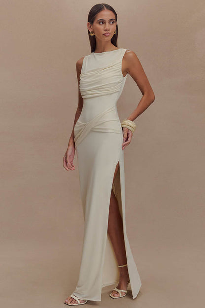 Serene Trace Backless Midi Dress