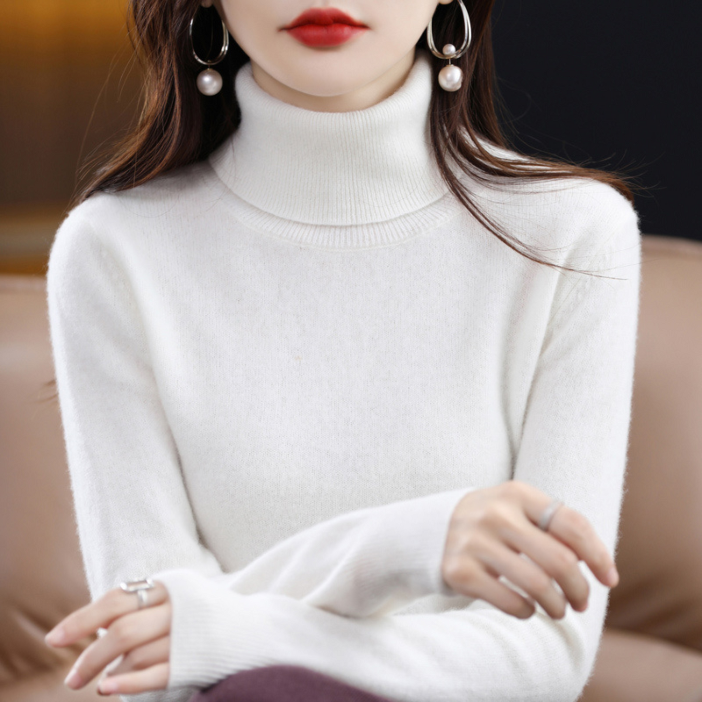 | Women’s Winter Turtleneck Knit Sweater