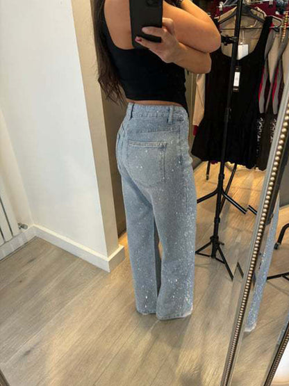 Starlit Denim Straight Pants