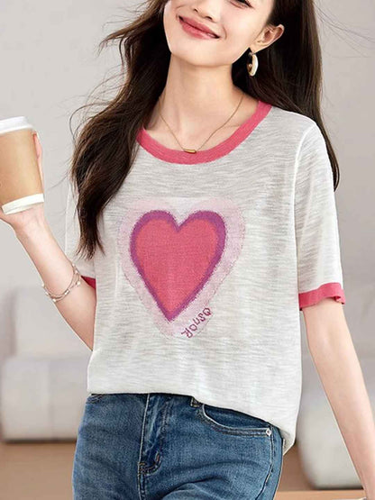 Andrea Classic Contrasted Printed Knitted Top