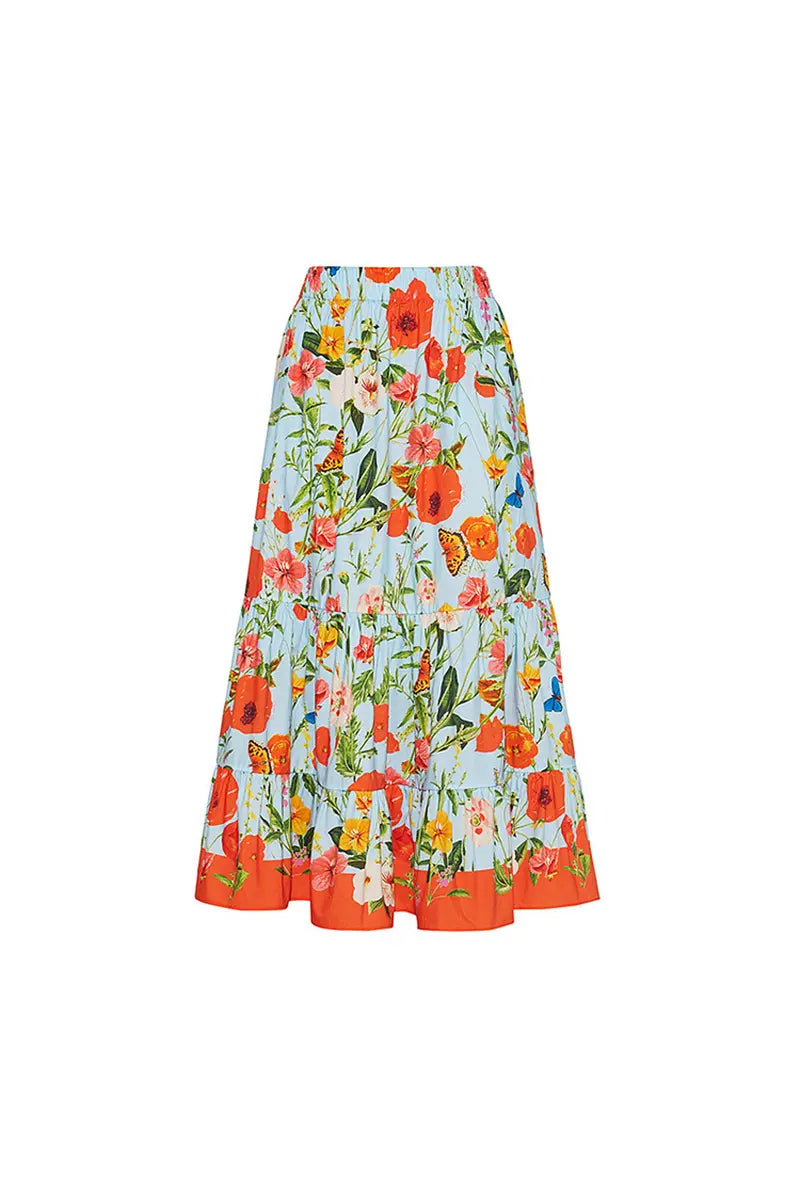 Floral Puff Sleeve Bandeau One-Piece Swimsuit