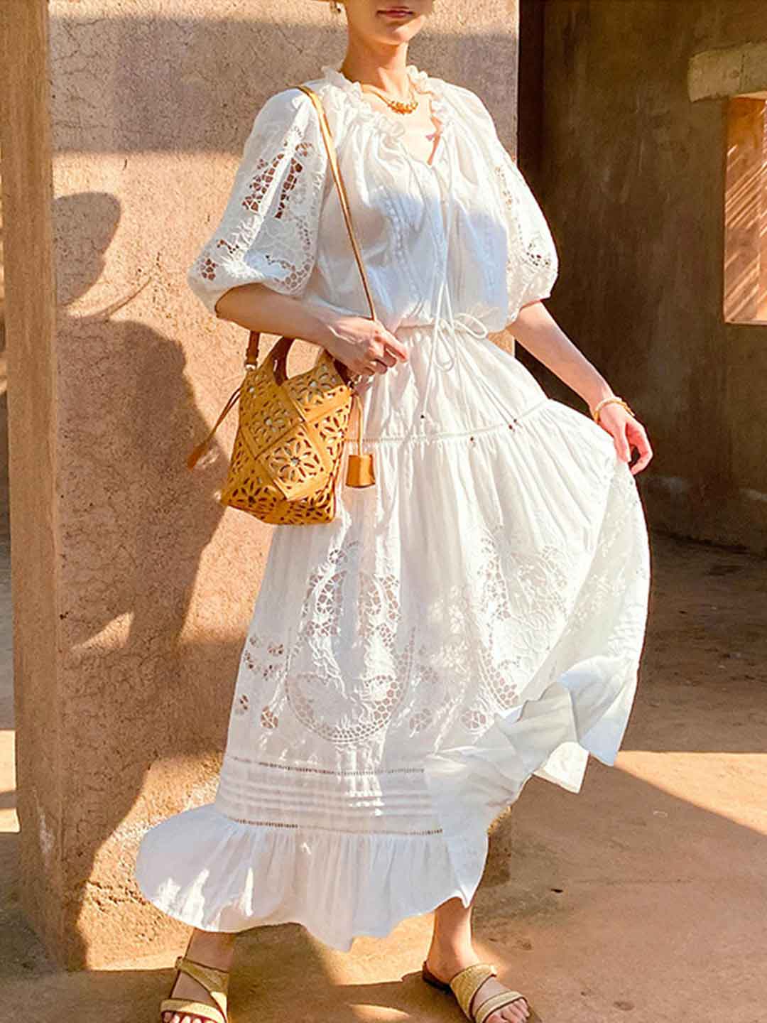 Bella Vacation A-Line Embroidered Skirt