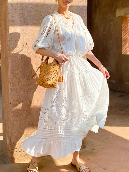 Bella Vacation A-Line Embroidered Skirt